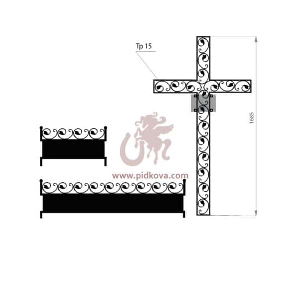 Кованый крест с гробницей 1