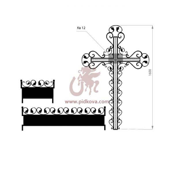 Кованый крест с гробницей 4